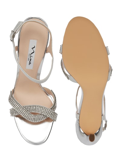 NINA SHOES High Heels met siersteentjes Zilver - 5