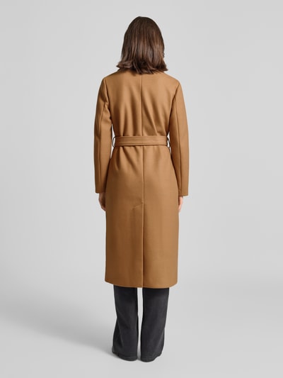 Zero Mantel mit Reverskragen und Bindegürtel Hellbraun 5