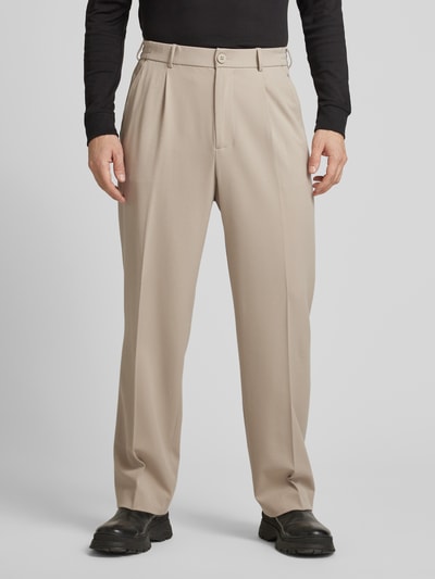 JAKE*S STUDIO MEN Regular Fit Bundfaltenhose mit Gürtelschlaufen Khaki 4