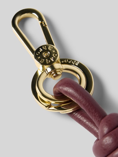 Abro Schlüsselanhänger aus echtem Leder mit Logo-Prägung Dunkelrot 2