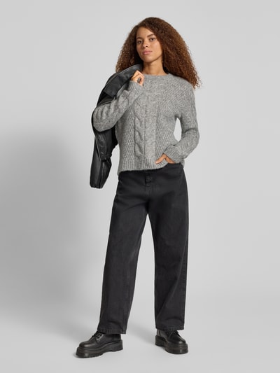 Pieces Regular fit gebreide pullover met wol, modell 'NINA' Grafiet - 1