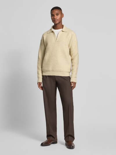 CK Calvin Klein Strickpullover mit V-Ausschnitt Offwhite 1