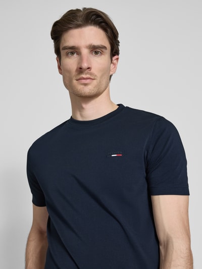 HECHTER PARIS T-shirt met labelprint Marineblauw - 3