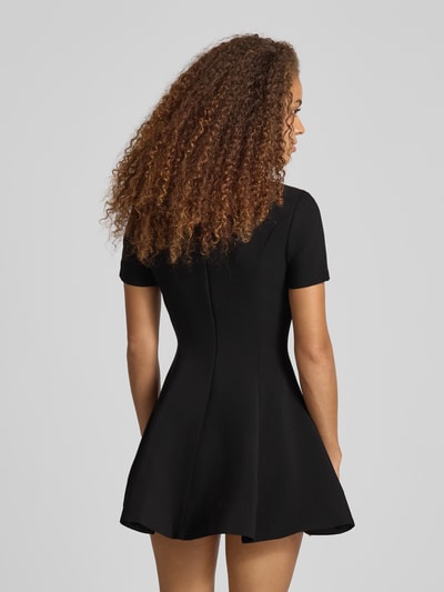 Bardot Cocktailjurk met geribde ronde hals, model 'ZEPHYRA' Zwart - 5