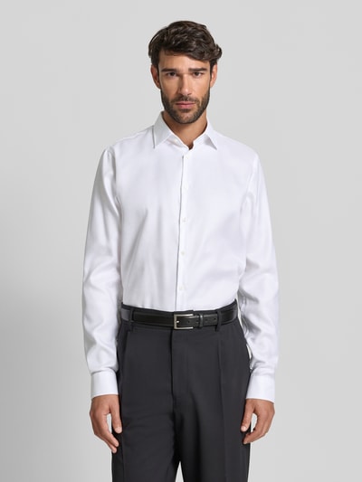 Jake*s Slim Fit Businesshemd mit extra langem Arm Weiss 4