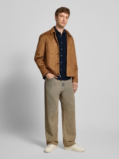 Pepe Jeans Koszula casualowa o kroju regular fit z mieszanki bawełny model ‘CLAYTON’ Granatowy 1