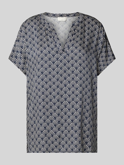 Milano Italy Regular fit blouseshirt met tuniekkraag Marineblauw - 2
