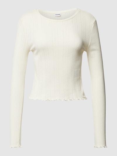 Noisy May Longsleeve mit Muschelsaum Modell 'JUDY' Offwhite 2