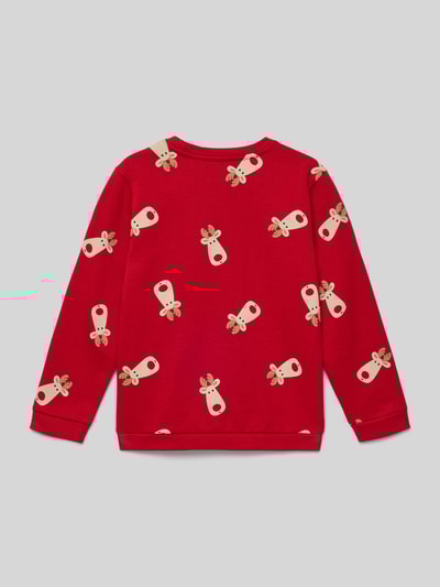 Blue Seven Sweatshirt met ribboorden Rood - 3