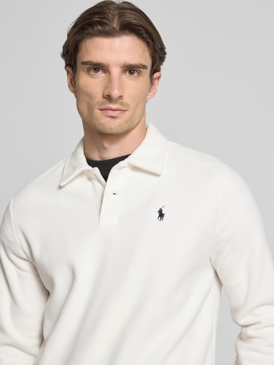 Polo Ralph Lauren Fleecepullover mit Label-Stitching Modell 'MAGIC POLY FLEECE' Offwhite 3
