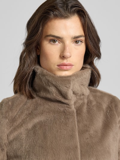 Zero Jacke aus Kunstfell mit Stehkragen Taupe 3