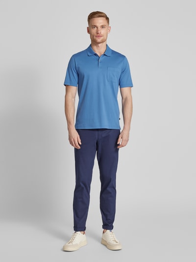 MAERZ Muenchen Regular fit poloshirt met borstzak Oceaanblauw - 1