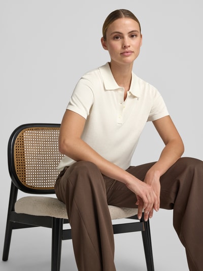 Calvin Klein Womenswear Slim Fit Poloshirt aus reiner Viskose Offwhite 3