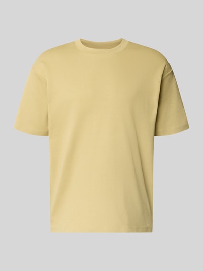 Produktfoto, sanft gelbes Relaxed Fit T-Shirt aus reiner Baumwolle von Marc O'Polo Denim, glatte Baumwolltextur, einfache Form