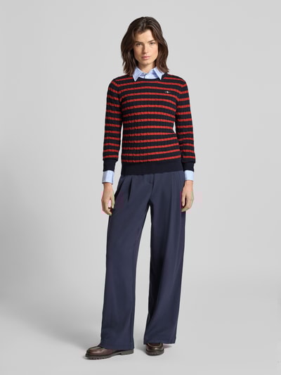 Gant Strickpullover mit gerippten Abschlüssen Rostrot 1