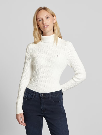 Gant Strickpullover mit Rollkragen Offwhite 4