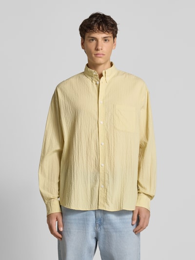 WEEKDAY Oversized Freizeithemd mit Knopfleiste Hellgelb 4