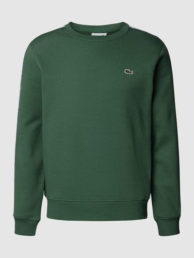 Lacoste Bluza z okrągłym dekoltem model ‘TAPE CREW’ Zielony 2