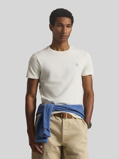 Polo Ralph Lauren Regular Fit T-Shirt aus reiner Baumwolle Offwhite 4