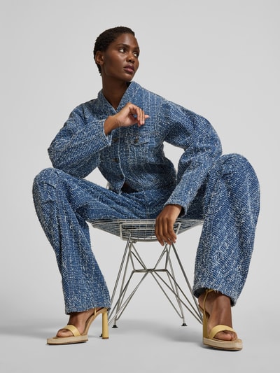 ROTATE Cropped Jeansjacke mit Ballonärmeln Jeansblau 3