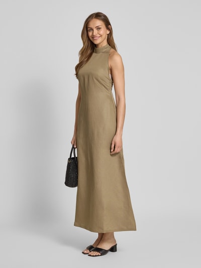 Ivy Oak Leinenkleid mit Neckholder Modell 'NELA' Khaki 1