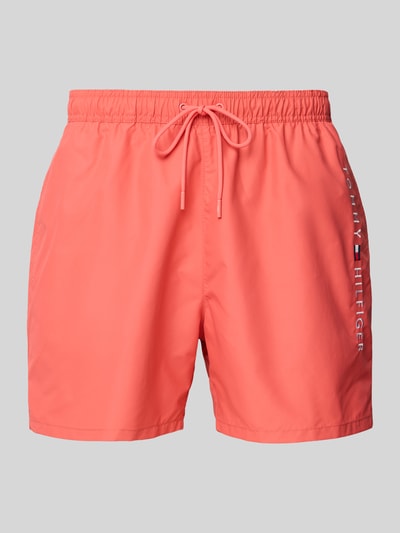 Tommy Hilfiger Regular Fit Badeshorts mit Tunnelzug Koralle 1