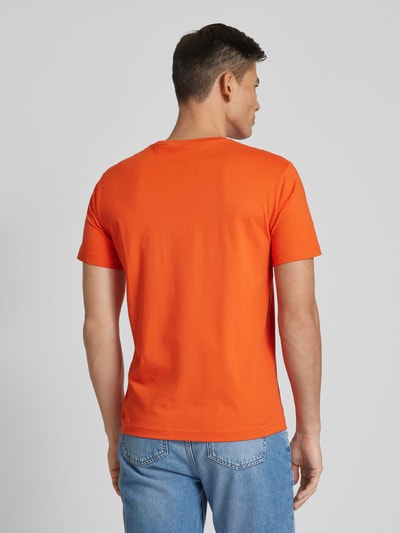 Gant Regular fit T-shirt in gemêleerde look Oranje - 5