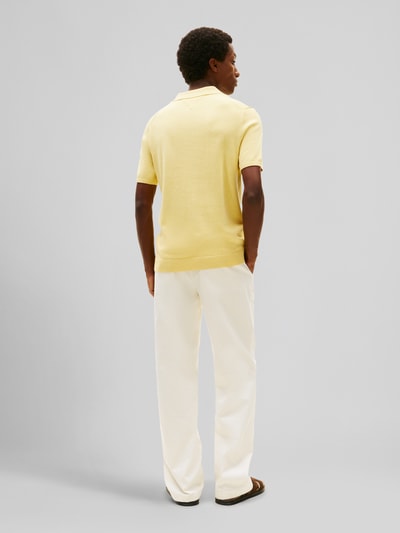 Tommy Hilfiger Regular Fit Strick-Poloshirt aus reiner Baumwolle GELB 5