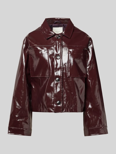 Neo Noir Jacke mit Hemdblusenkragen Modell 'Emilia' Bordeaux 2