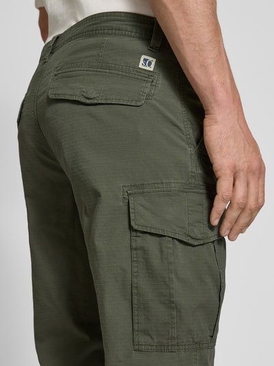 s.Oliver BLACK LABEL Relaxed fit bermuda van katoenmix, model 'FILE' Olijfgroen - 3