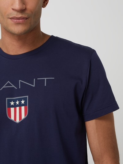 Gant T-shirt met logo Marineblauw - 3