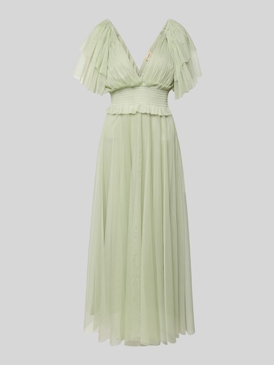 LACE & BEADS Knielange cocktailjurk met V-hals Lichtgroen - 2