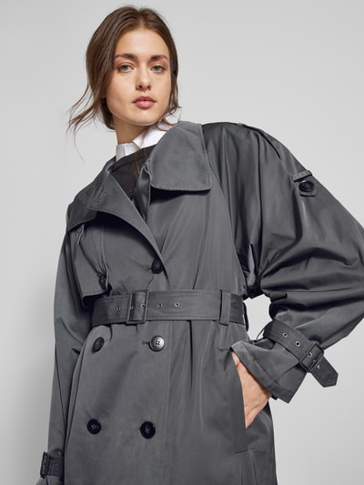 Gestuz Trenchcoat mit Stehkragen Modell 'Sally' Mittelgrau 3