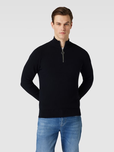 Casual Friday Strickpullover mit Troyer-Kragen Modell 'Karlo' Marine 4