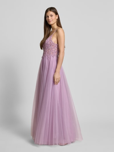 Mascara Abendkleid mit Ziersteinbesatz Rosa 1