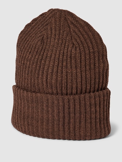 PIECES Strickmütze mit breitem Umschlag Modell 'HEXO' Schoko 1