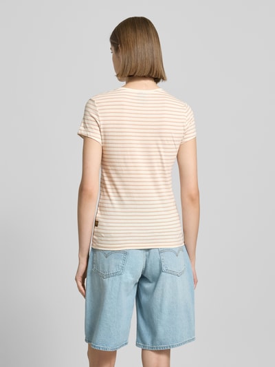 G-Star Raw Slim Fit T-Shirt mit Streifenmuster Modell 'Stripe eyben' Hellrosa 5