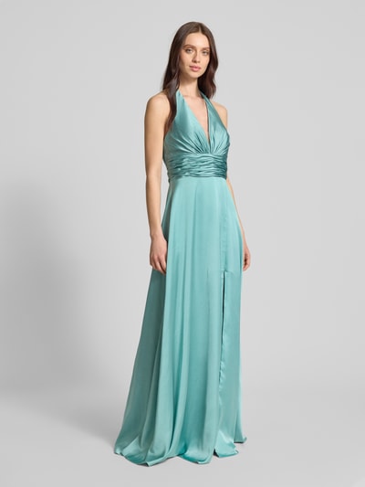 Luxuar Sukienka wieczorowa z wiązaniem wokół szyi Zielony 1