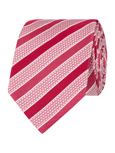 Jake*s Krawatte aus Seide mit Streifen-Dessin Pink 1