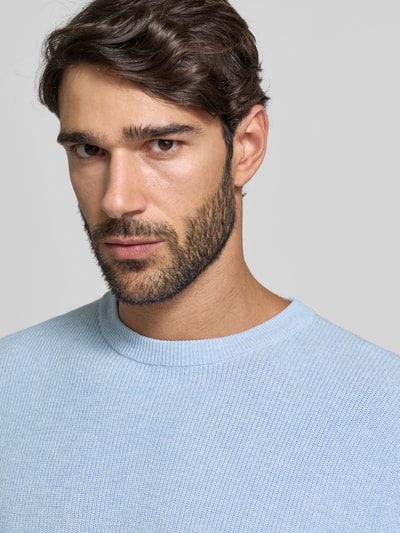 MCNEAL Strickpullover mit gerippten Abschlüssen Bleu Melange 3