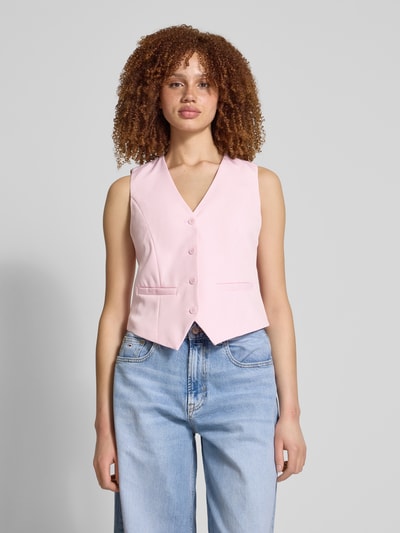 Pieces Regular fit gilet met 4-knoopssluiting, model 'BOZZY' Oudroze gemêleerd - 4