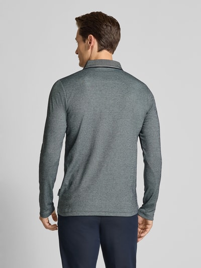 HECHTER PARIS Longsleeve mit Polokragen und kurzer Knopfleiste Mittelgrau Melange 5