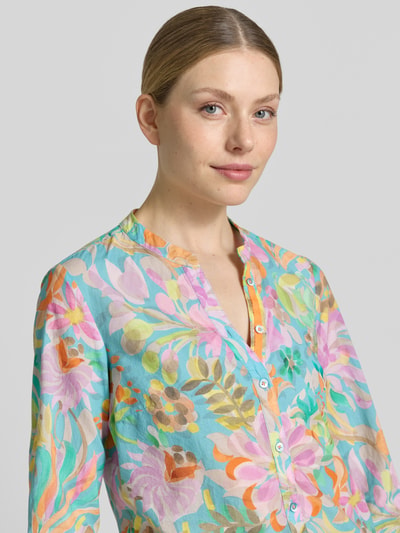 Emily Van den Bergh Bluse mit abgerundetem Saum und Knopfleiste Hellgelb 3