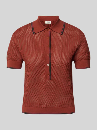 DRYKORN Gebreid shirt met polokraag en knoopsluiting model 'MEROPE' Roestrood - 2