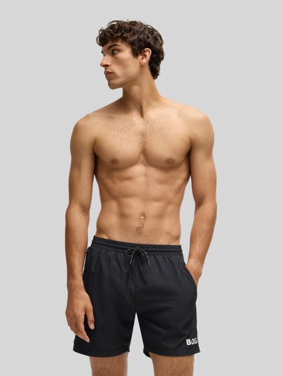 BOSS Badehose mit Paspelnaht in Kontrastfarbe Modell STARFISH' Black 3
