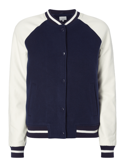 Jake*s Casual Bomber mit Raglanärmeln aus Kontrastmaterial Marine 2