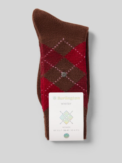 Burlington Socken mit Logo-Applikation Modell 'WHITBY' Mittelbraun 3