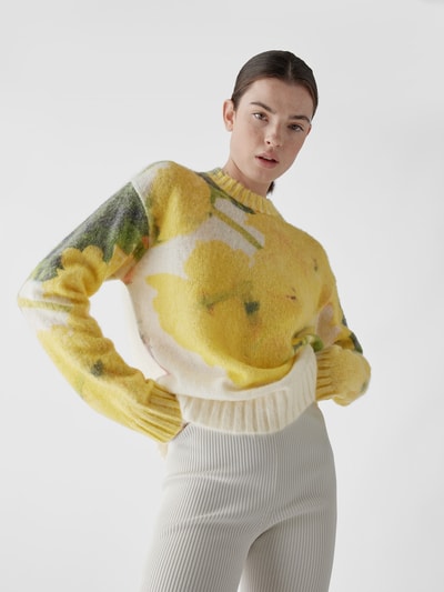 MSGM Pullover mit floralem Muster Offwhite 3