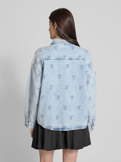 Vero Moda Boxy Fit Jeansbluse mit Motiv-Stitching Modell 'HAYDEN' Jeansblau 5