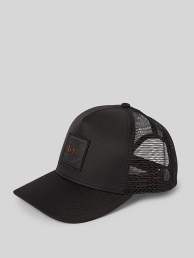 BOSS Trucker-pet met labelbadge, model 'Elliot' Zwart - 1